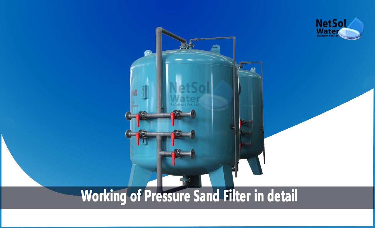 What is a pressure sand filter, Working of Pressure sand filters, Construction of a Pressure Sand Filter