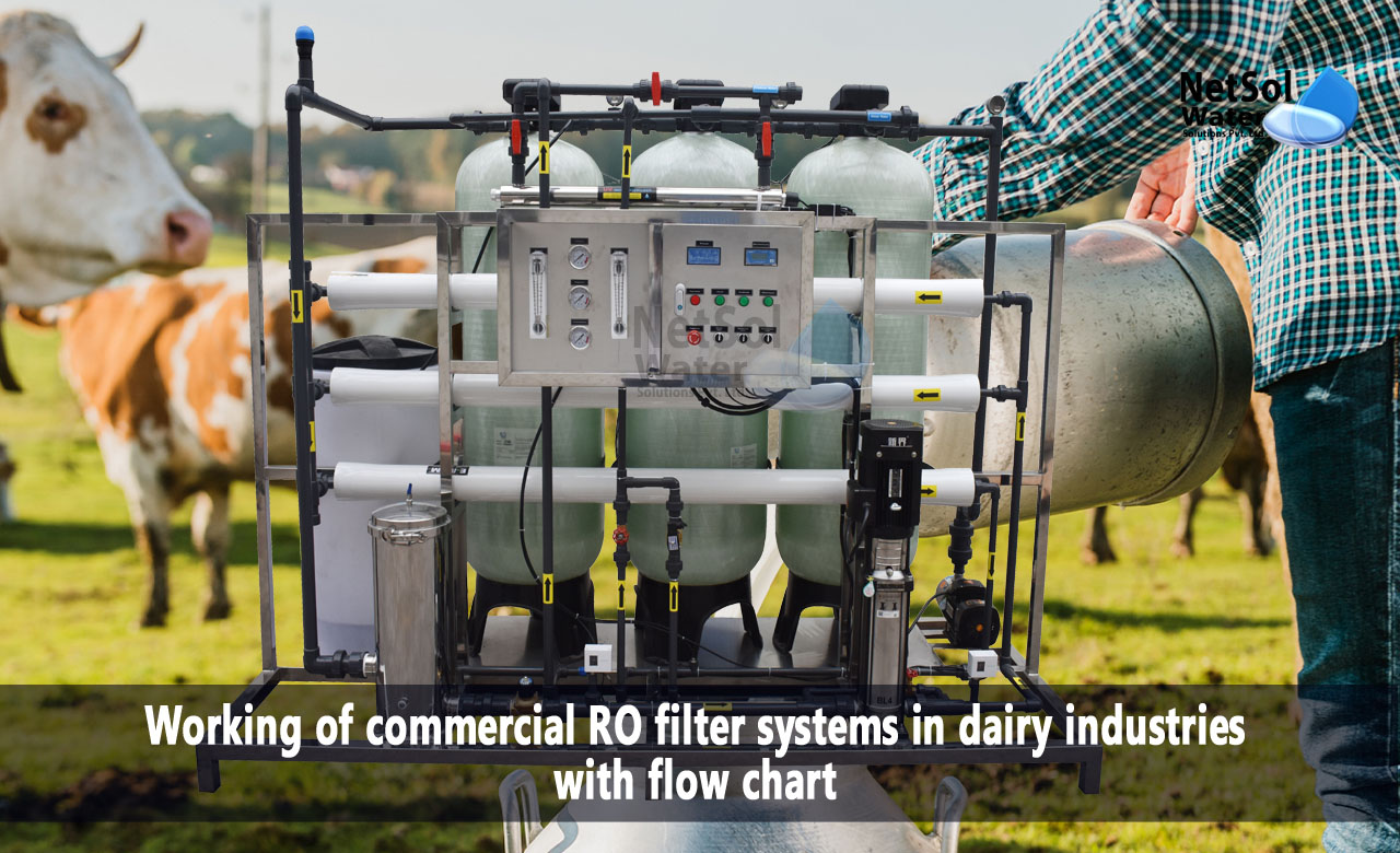 Working of commercial RO filter systems in dairy industries, 